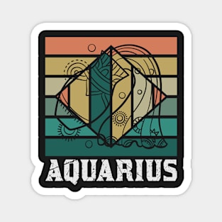 Aquarius Desing Zodiac Vintage Magnet