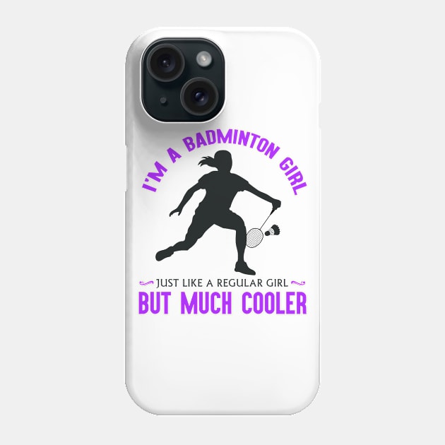 Badminton Girl Phone Case by Birdies Fly