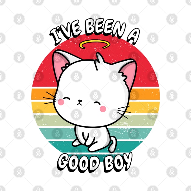 Cute white cat is a good boy by Pet Station