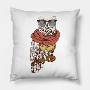 Hipster Owl Professor Pillow