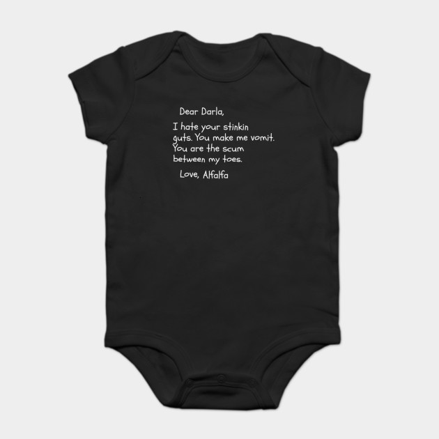 the little rascals dear darla letter the little rascals onesie little rascals letter to darla