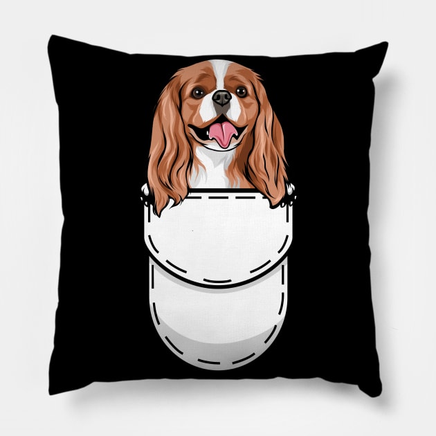 Funny Cavalier King Charles Spaniel Pocket Dog Pillow by Pet My Dog