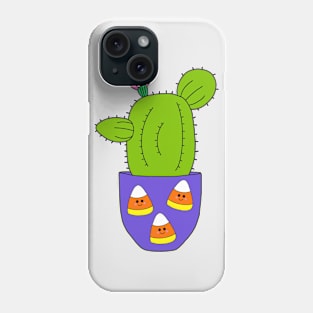 Cute Cactus Design #195: Cactus In Halloween Candy Corn Pot Phone Case