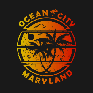 Ocean City Maryland Beach – Summer Palm Trees T-Shirt