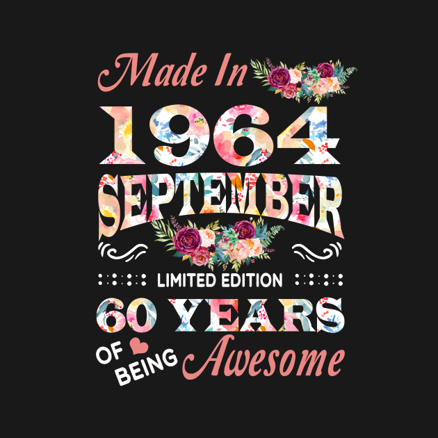 September Flower Made In 1964 60 Years Of Being Awesome by Kontjo