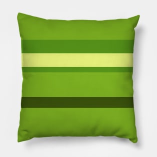 An uncommon union of Olive Drab (#3), Sunny, Dark Lemon Lime and Navy Green stripes. Pillow