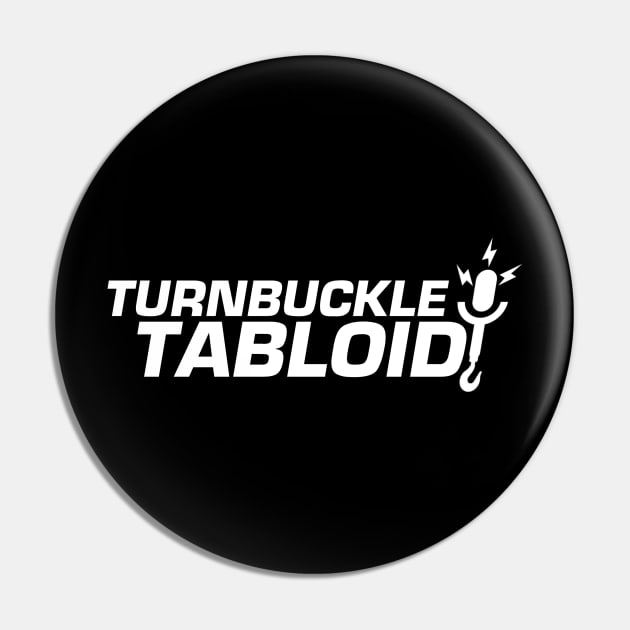 TBT White Logo Pin by TurnbuckleTabloid