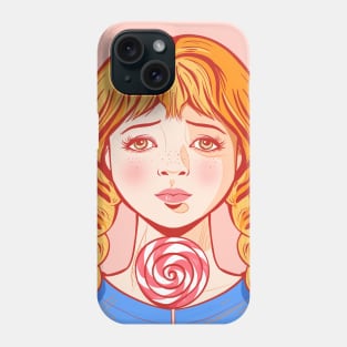 Girl with pigtails Phone Case
