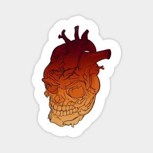 Neo Traditional Heart Skull Magnet