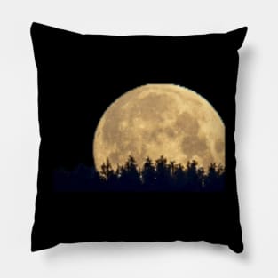 Pixel moonlight forest Pillow