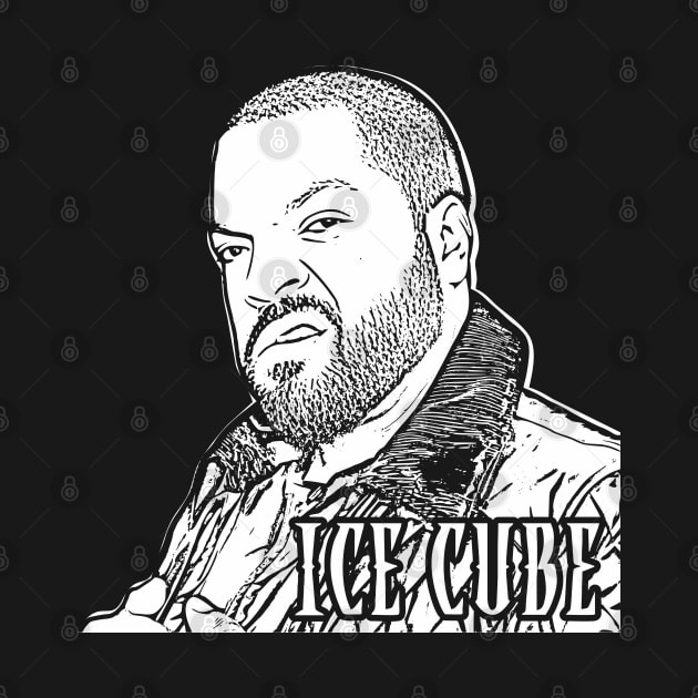 ice cube rapper | funny face | White lineart by Degiab