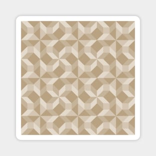 Taupe Hopscotch Patchwork Pattern Print Magnet
