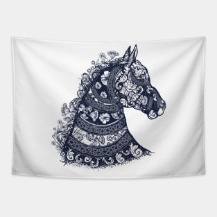 horse tattoo floral Tapestry