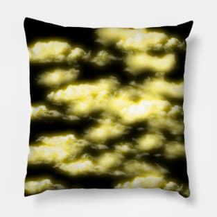 Night Sky - Yellow Clouds Pillow