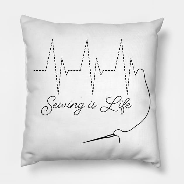 Sewing Heartbeat  Pulse - Sewing Is Life Shirt Pillow by KevinWillms1