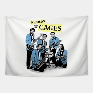 Nicolas and the Cages (Nic Cage Band Shirt) Tapestry