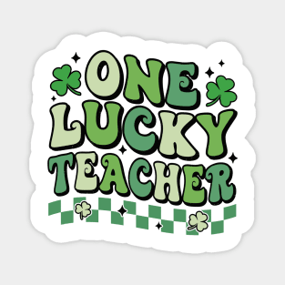 One Lucky Teacher St Patrick's Day Teacher Shamrock Magnet