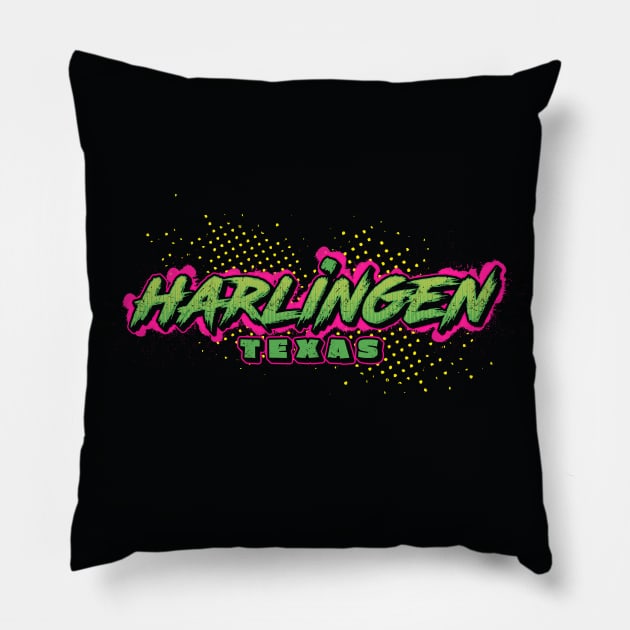 Street Graphic Harlingen Texas Pillow by CamcoGraphics