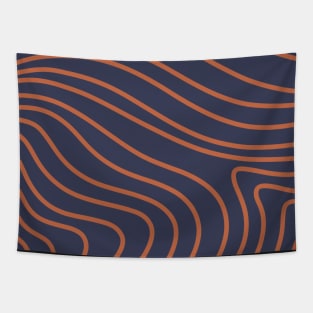 Orange curved stripes in retro style Tapestry