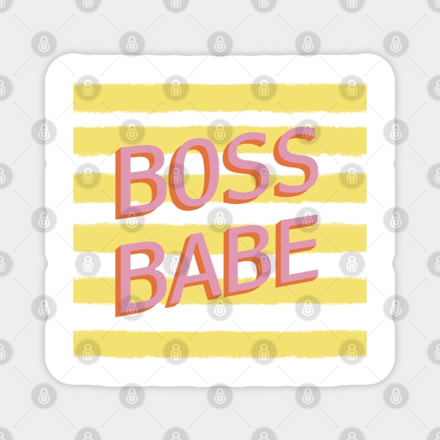 Boss Babe Cool Lady Boss Small Business Magnet by Holailustra