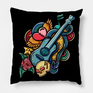 Doodle music illustration Pillow