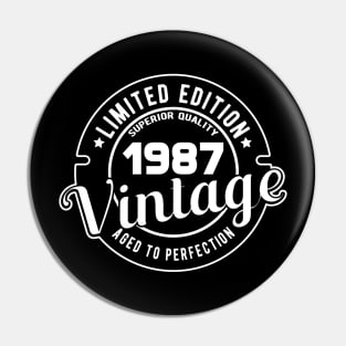 1987 VINTAGE - 34Th BIRTHDAY GIFT Pin