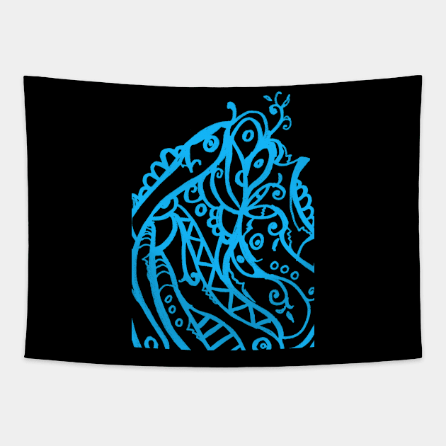 Very beautiful decorative blue abstract lines Tapestry by JNAA