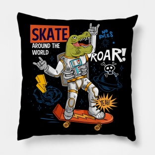 T Rex Skate Roar Pillow