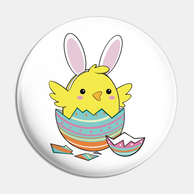 Easter Bunny Chick Pin by Narwhal-Scribbles