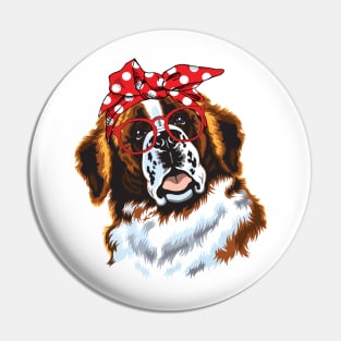 Saint Bernard Head Bandana Pin