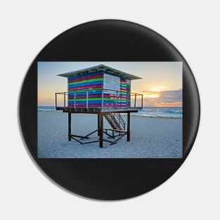 Cancun Beach Colorful Lifeguard House at Sunrise Playa Cancun Mexico MX Pin