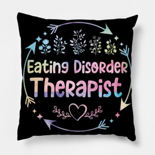 Eating disorder Therapist cute floral watercolor Pillow