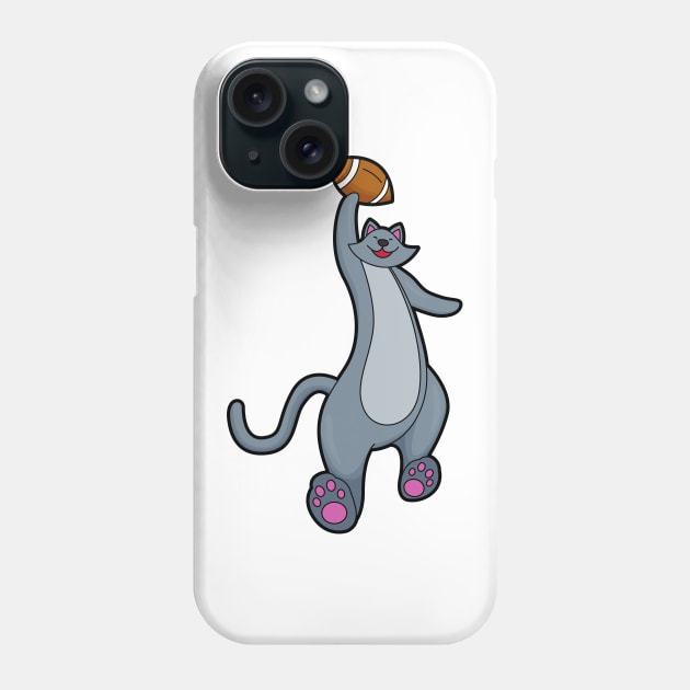 Cat as Football player with Football Phone Case by Markus Schnabel