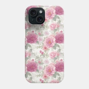 Amazing Watercolor Floral Pattern - Pink Roses Phone Case