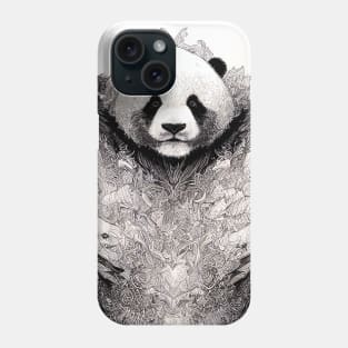 Panda Animal Wild Nature Illustration Line Epic Illustration Line Art Phone Case