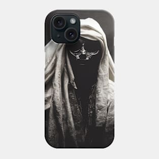 Silhouette of a man covered with a cloth in a halloween costume in the form of a scary mummy Phone Case