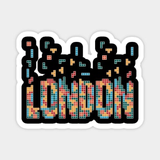 London City Typography. Tetris blocks. Magnet