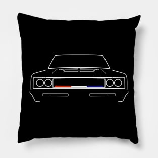 AMC Rebel The Machine 1970 classic muscle car white outline graphic Pillow