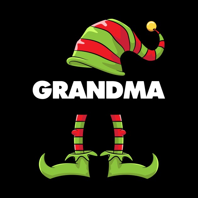 Grandma Elf Funny Matching Christmas Costume Family by teeleoshirts