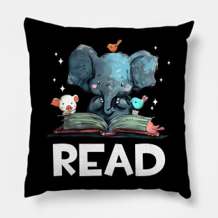 Animals Read Reading Book Pillow