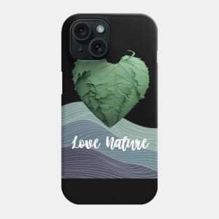 Love Nature No. 1: Green Valentine's Day on a Dark Background Phone Case