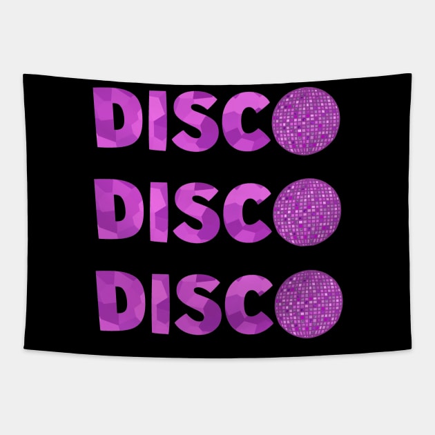 1970 Retro Purple Disco Ball Tapestry by SartorisArt1