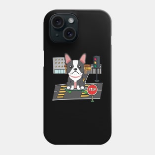 Funny french bulldog is on a skateboard Phone Case