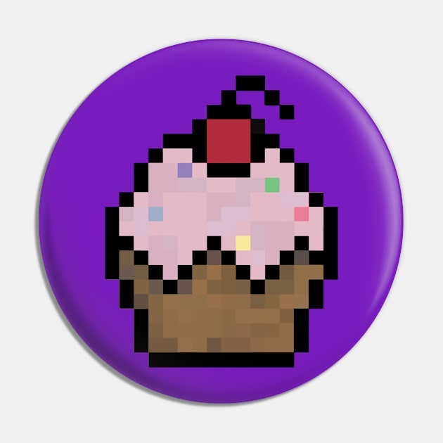 Pixel Cupcake Pin by katarinaamaria