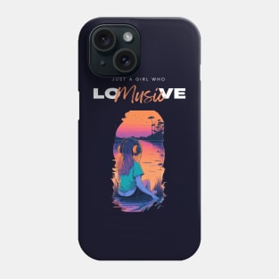 Just a girl who love music cute vintage music graphic design Phone Case