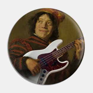 Bass Guitar Hero - Moody Maximalism Oil Painting Pin