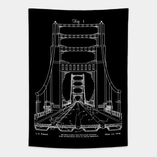 Engineer Gift Bridge Patent Blueprint Tapestry