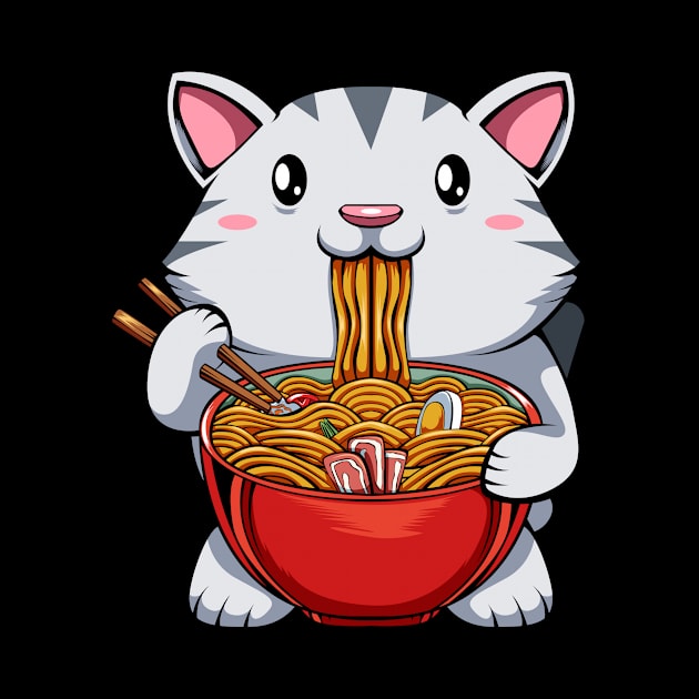 Ramen Kawaii Japanese Cute Cat Tasty Noodles by Funnyawesomedesigns