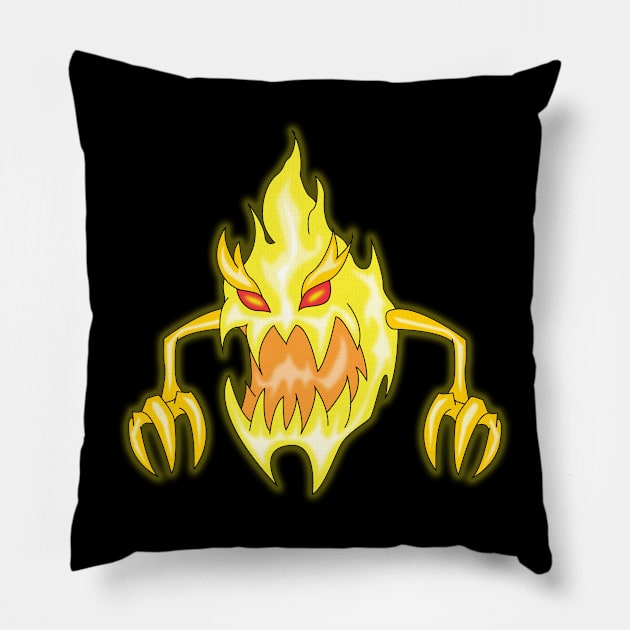 Fire Monster Pillow by Wickedcartoons