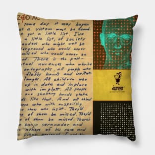 Zodiac Killer- The 340 Little List 'Collage' Design Pillow